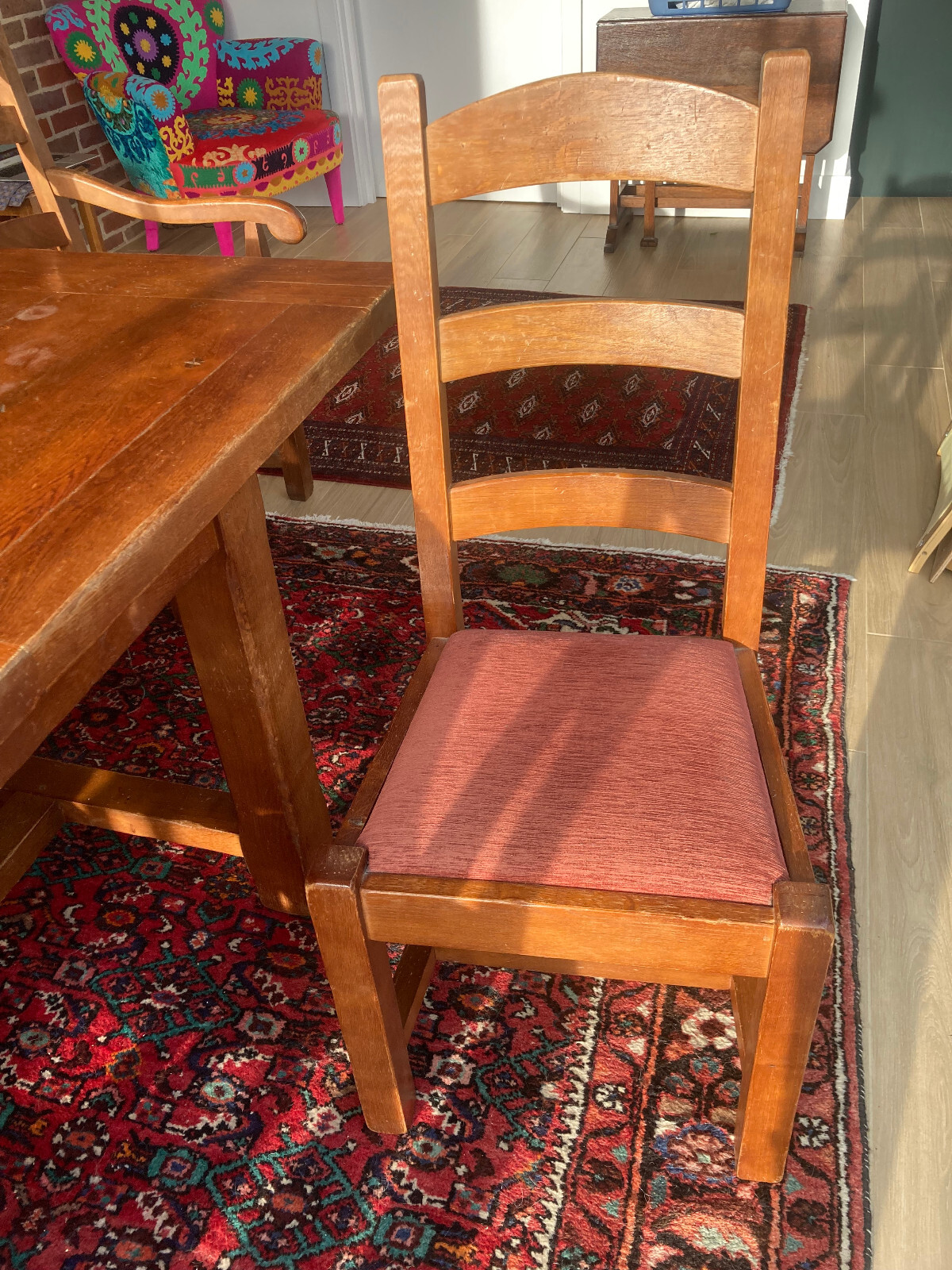 French Oak dining table and 6 chairs eBay