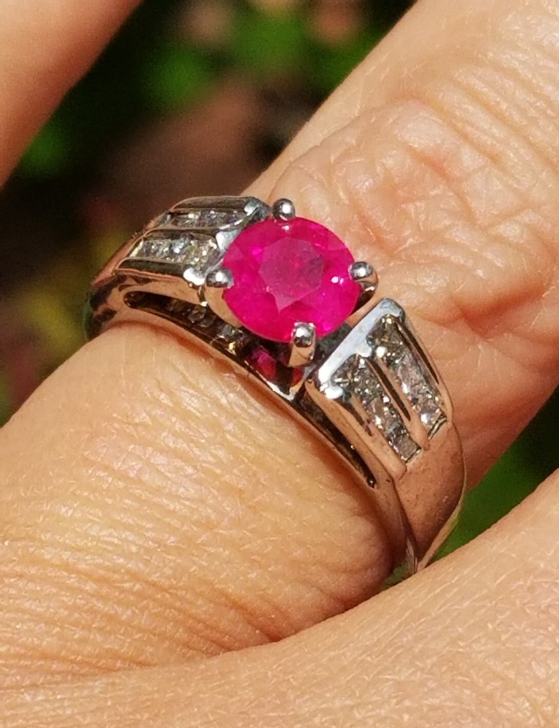 Beautiful Bright Round Ruby Princess Diamond 14k … - image 9