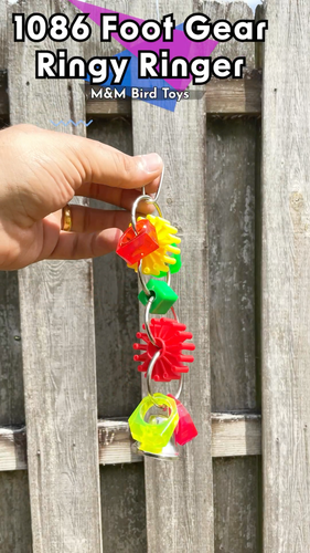 1086 Foot Gear Ringy Ringer - Hecho a mano Colorido Duradero Aviary Colgante Juguete - Vídeo 1 de 1