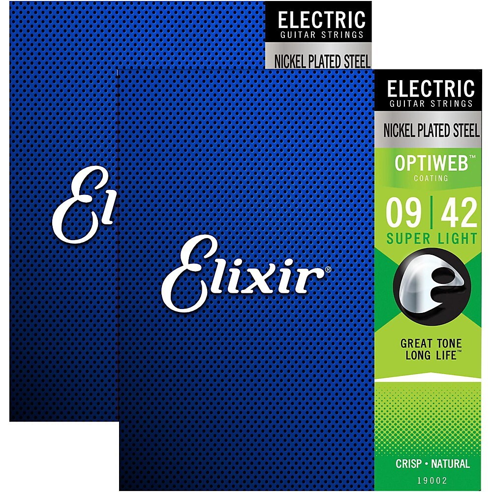 Струны для электрогитары Elixir с покрытием OPTIWEB Super Light .009-.042, 2 упаковки