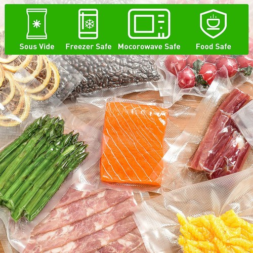 Bolsas selladoras al vacío de 200 cuartos de galón 8"x12" almacenamiento de ahorro de alimentos grueso Sous Vide sin BPA - Imagen 7 de 7