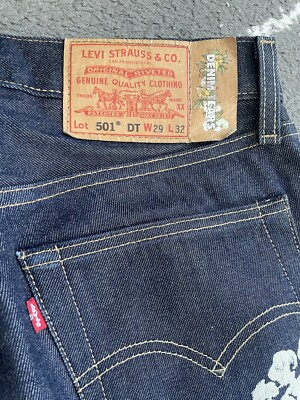 Denim Tears Levi's Raw Denim Cotton Wreath Selvedge Jeans Sz 29 | eBay