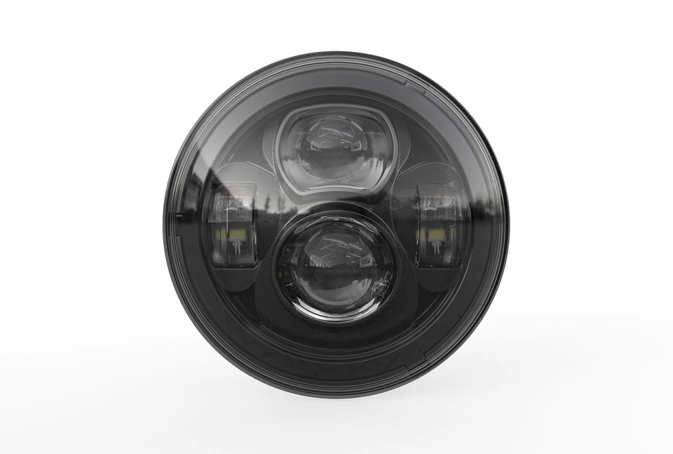 Faro LED 7" + Luces de paso 2X4,5" con soportes para Harley Davidson Foto 3 de 4