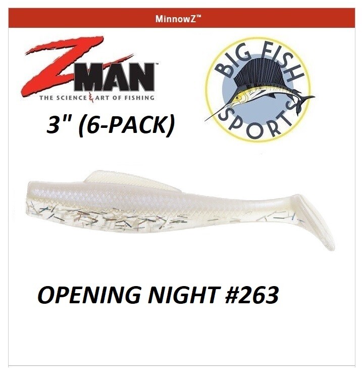 Z-Man MinnowZ 3 inch Soft Paddle Swimbait PICK YOUR COLOR NEW! (6 PACK)  #GMIN