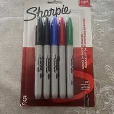 BN Sealed SHARPIE Permanent Markers, Fine Point/ Assorted Colors - 5 Count/ Pack