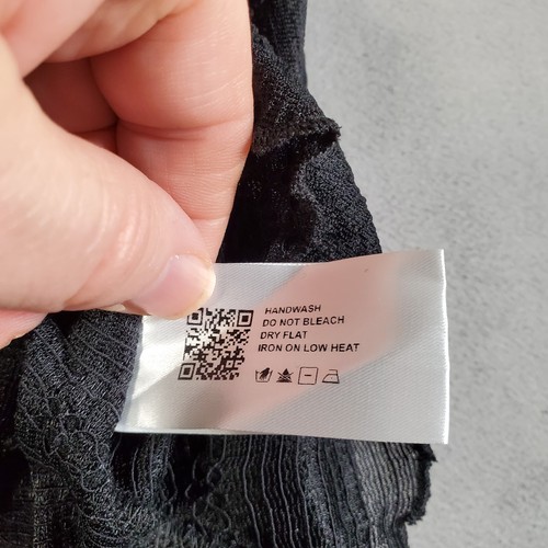 Y2k Babydoll Oberteil XL schwarz Spitze Schlagärmel Whimsigoth Dark Fairy transparent Vamp NEU - Bild 9 von 10
