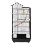 39" Roof Top Large Bird Cage for Parrot Cockatiel Parakeet Rolling Stand