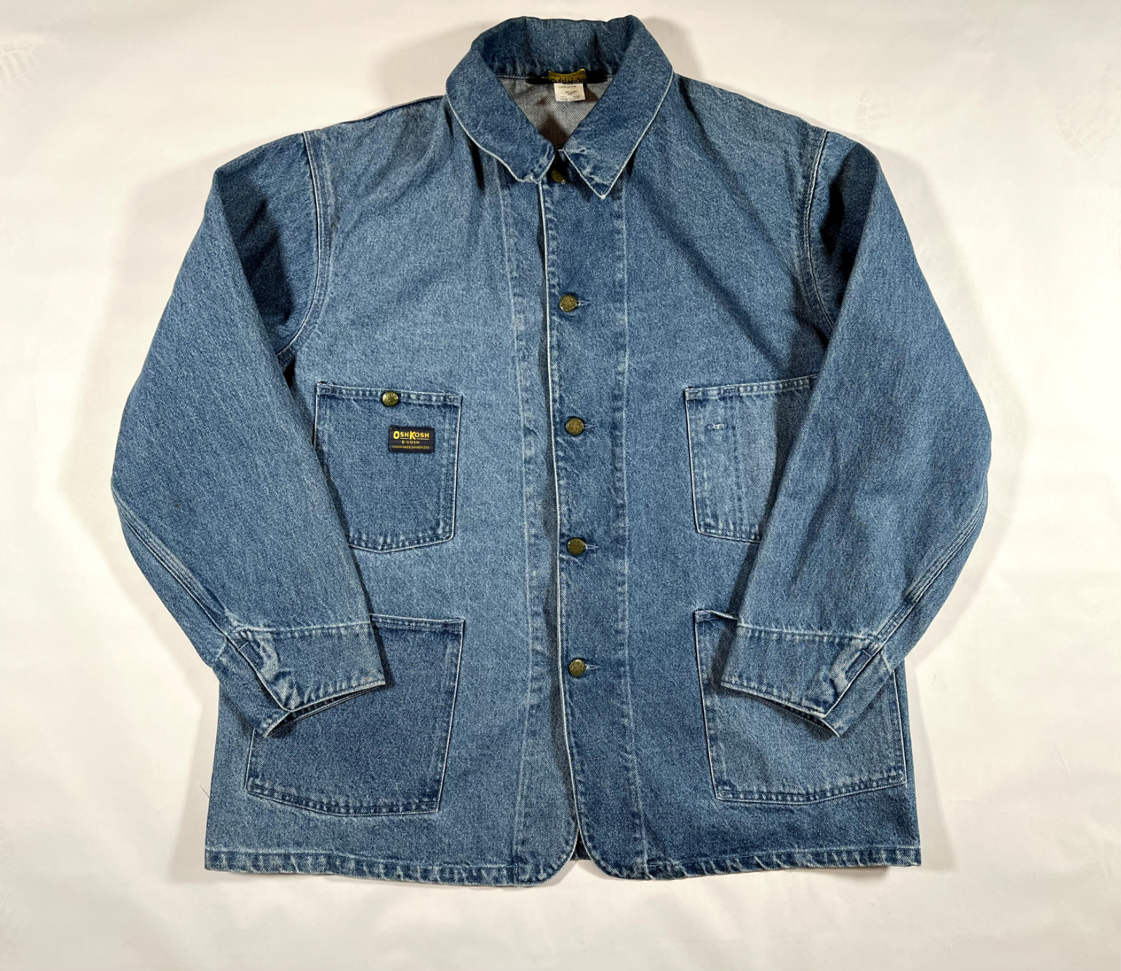 Vintage Osh Kosh Denim Chore Jacket Sanforized Size 48R Mens USA UNION MADE