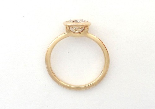 14K Solid Yellow Gold VRAI 1ct Lab Created Round Diamond Ring Band - Size 4.25 - Picture 14 of 24