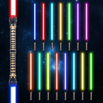 2 Packs Light Sword Toy W/15 Colors Light for Halloween Dress Up Favor Xmas Gift