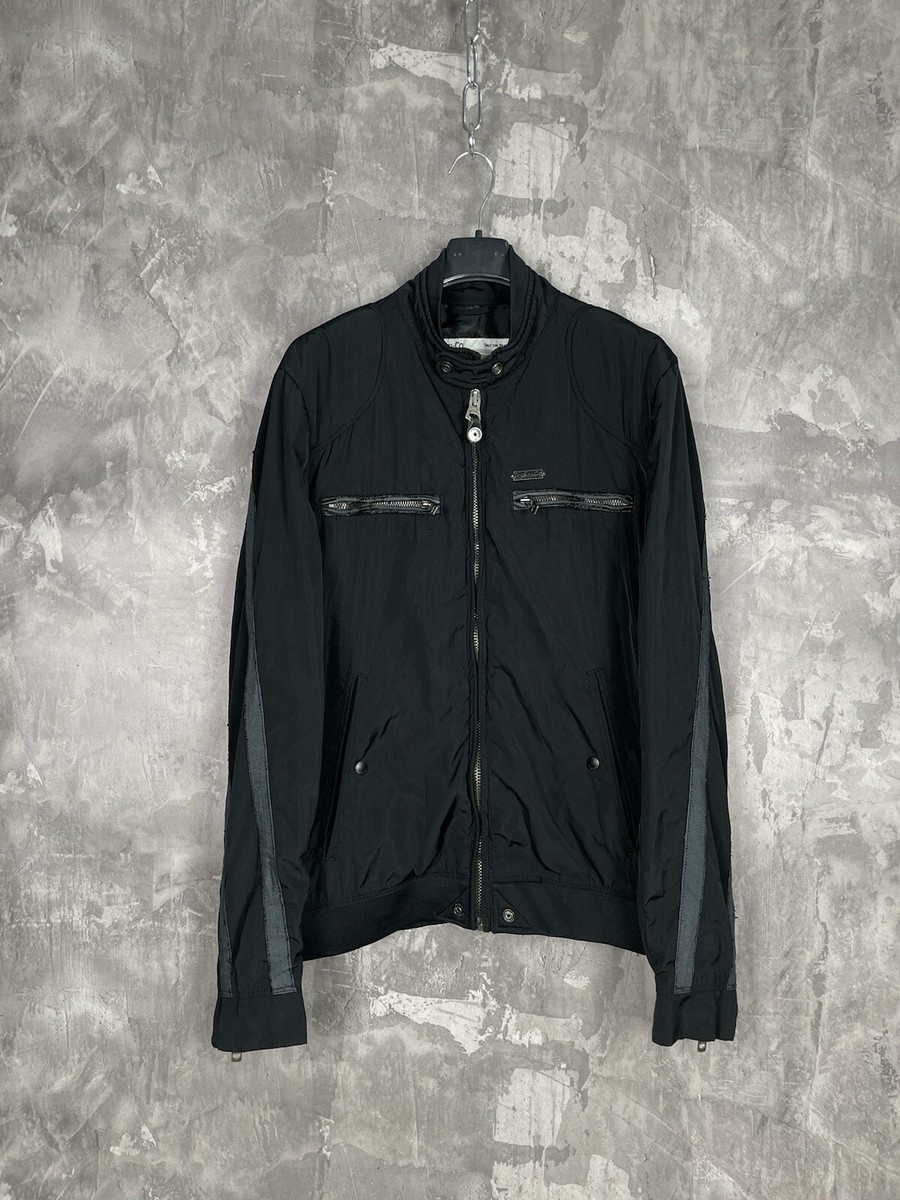 Diesel Black Nylon Bomber Jacket Zipper Y2K Pockets Women's Large