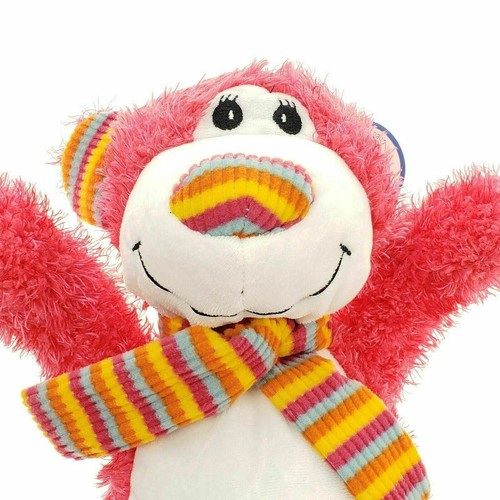 Nanco Grande Lupo Loggia Rosa Bianco Peluche Orso Sciarpa Righe Peluche Giocattolo - Foto 6 di 7