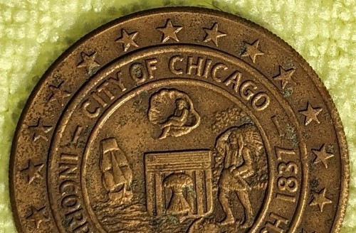 RARE CHICAGO FIRE 1871-1971 CENTENNIAL MEDAL 21 STARS CITY INCORPORATED 4TH... - Picture 4 of 12