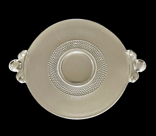Vintage Duncan Miller Tear Drop Clear Glass 2-Handled Plate 7.75” - Picture 2 of 5