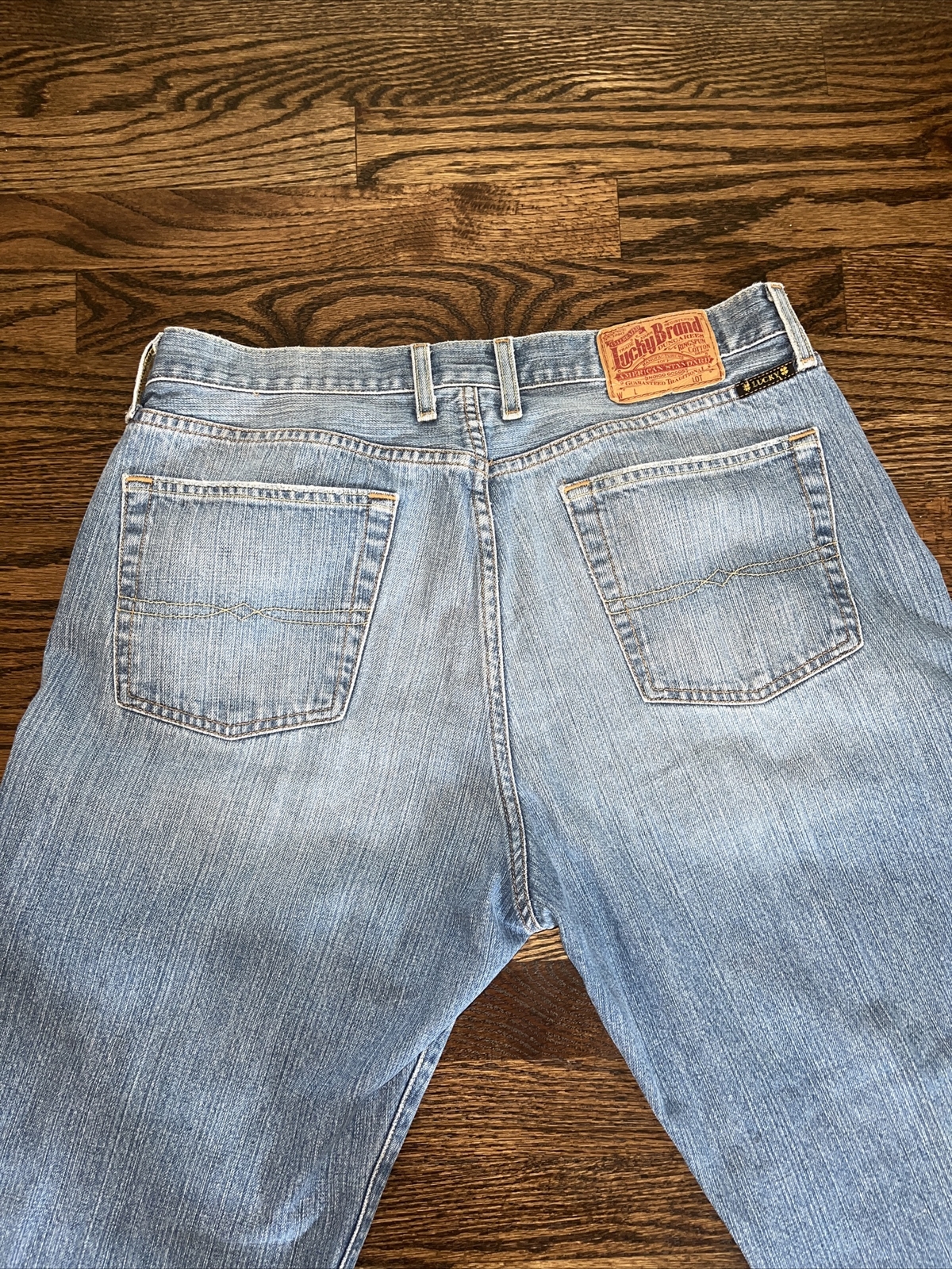Vtg Lucky Brand Jeans Mens 34 Medium Wash Short Bootleg Made in USA - View 12