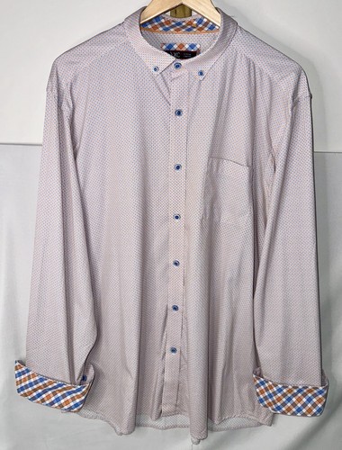 Johnston Murphy Button Down Mens XL Orange Blue XC4 Extreme Comfort Flip Cuff - Picture 3 of 7