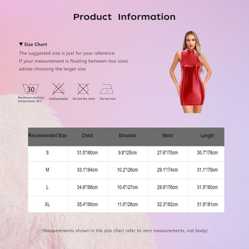 Damen Glänzendes Bodycon Stretchiges Kleid PVC Leder Wetlook Nahtlos Partykleid - Bild 6 von 75