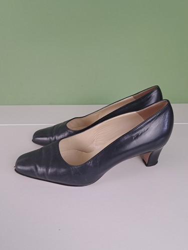 BALLY Navy tacco a punta quadrata taglia UK 5,5 - Foto 4 di 7