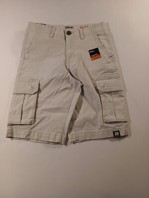 Urban Pipeline Super Flex Cargo Short Men 28 Beige Light Wash Flat Front SZ N131