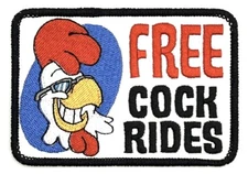 Free Cock Rides Adult Humorous Rooster Gag Funny Vintage Style Patch Cap Hat