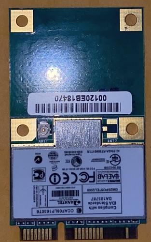 AzureWave Ralink WiFi 802.11 b/g/n 2.4GHz WPA2 Half Full Mini PCIe Wireless Card - 第 1/3 張圖片