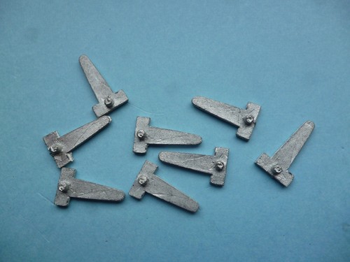 Model Boat fitting White Metal Hinges x8 Pcs Approx 15mm Long. - Picture 3 of 3