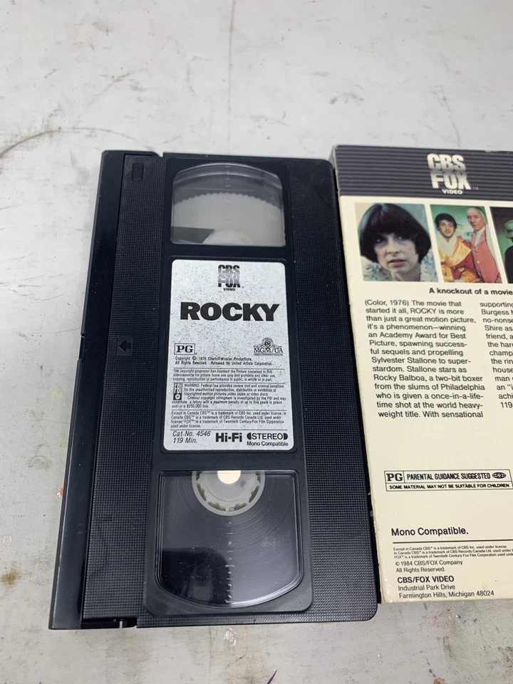 Rocky VHS Tape CBS/Fox Video Sylvester Stallone 1976 - Imagem 3 de 3