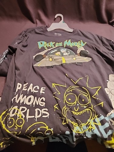 T-shirt Rick & Morty adulto manica lunga grigia manica lunga 2X - Foto 7 di 7