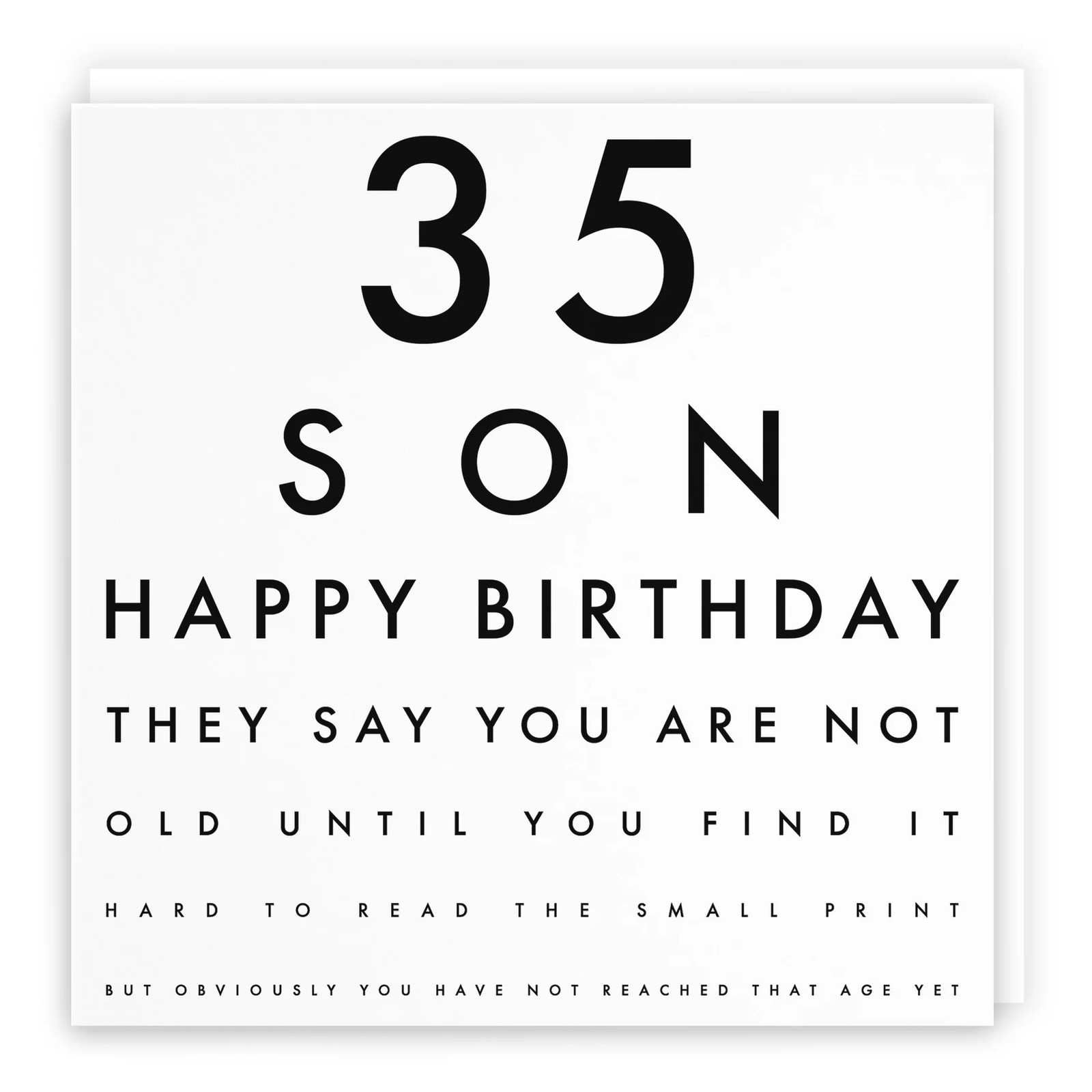 35th Son Eye Sight Joke Birthday Card Letters