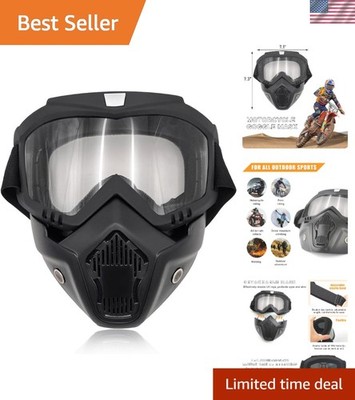 Windproof Motorcycle Goggles with Removable Face Mask - Ultimate Eye Protection