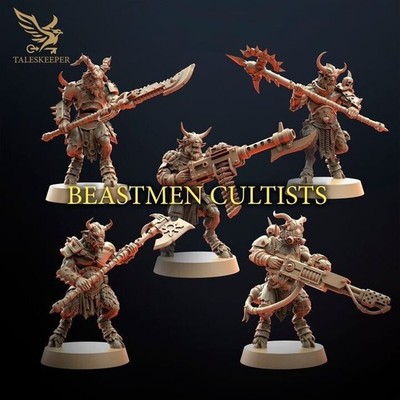 BEASTMEN CULTISTS Proxy Grimdark, OPR, Sci-Fi, Fantasy Wargames TalesKeeper