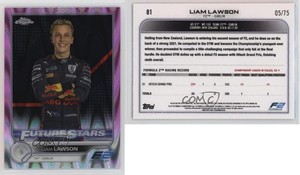 2022 Topps Chrome Formula 1 Pink RayWave Refractor /75 Liam Lawson #81