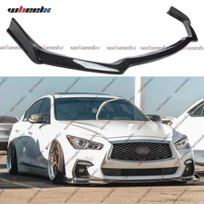 For 2018-2024 Infiniti Q50 Sport Carbon Fiber Front Bumper Lip Spoiler Splitter