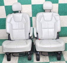 20 Telluride Gray Leather Rear Backseat Captains Bucket Seats Pair Headrest Wty 20 Telluride Gray Leather Rear Backseat Captains Bucket Seats Pair Headrest Wty