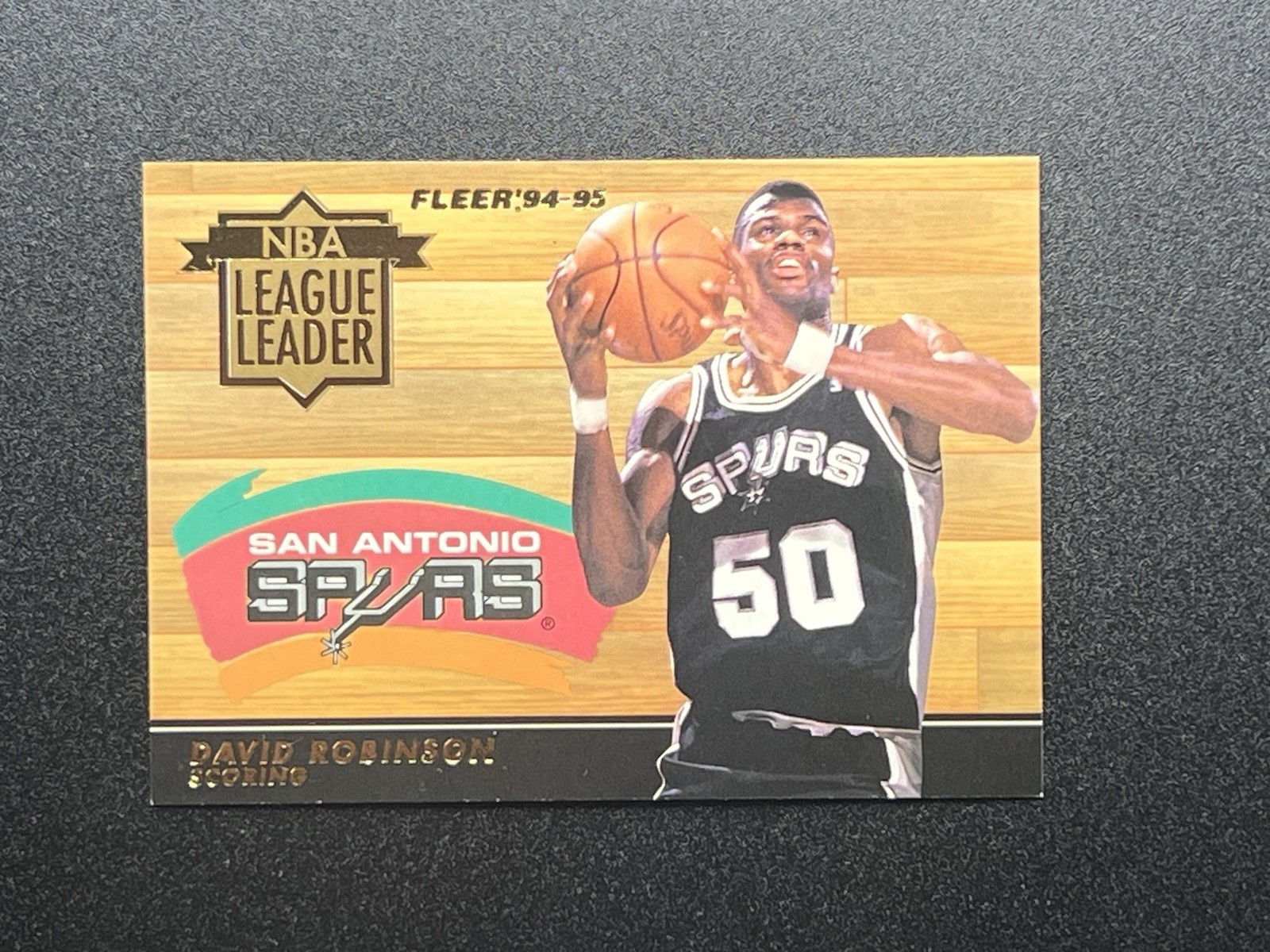 David Robinson 1994-95 Fleer Basketball NBA League Leader #6 SA Spurs Insert HOF