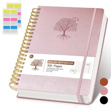 Lined Spiral Notebook Journal 8.5"x11", 300 Pages, Hardcover Leather