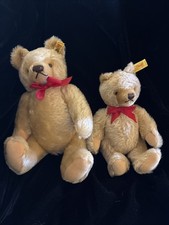 Two Steiff Vintage Mohair Teddy Bears 0201/36 and 0201/26 Tags In Ears
