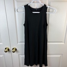 Quince Tencel Jersey Mini Swing Dress Sleeveless Black Medium M