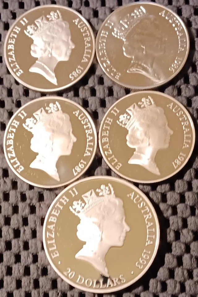 Australia Commemorative Silver Coins 1985, 1986, 1987 $10 & 1993 $20 3.38 oz ASW - Image 2 of 2