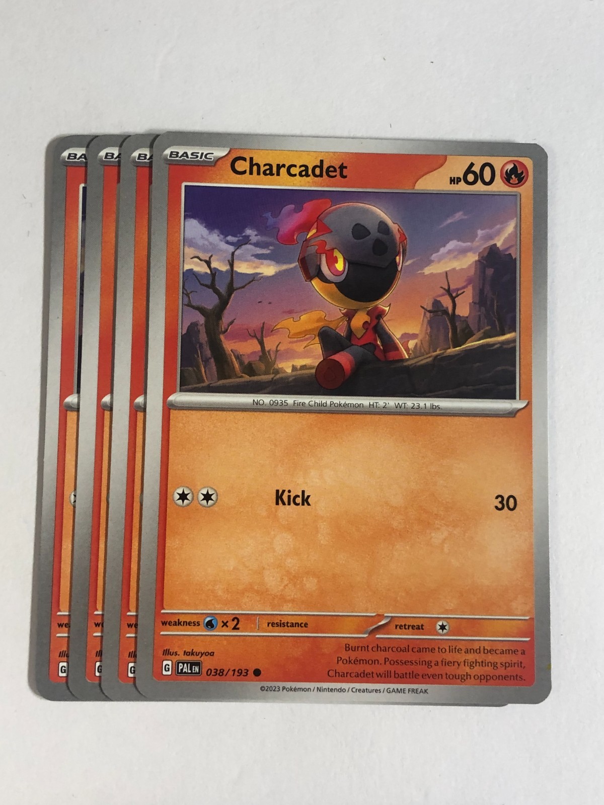 Pokemon TCG Paldea Evolved 4x Playset Charcadet 038/193 Near Mint