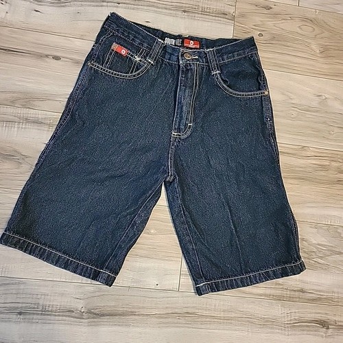 Southpole Shorts Boy 10 Blue Y2K Baggy Denim Pockets Carpenter Flat Front VGT - Picture 4 of 13