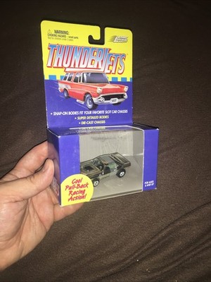 JOHNNY LIGHTNING Thunderjet 500 Plymouth Cuda Pull Back Slot Car