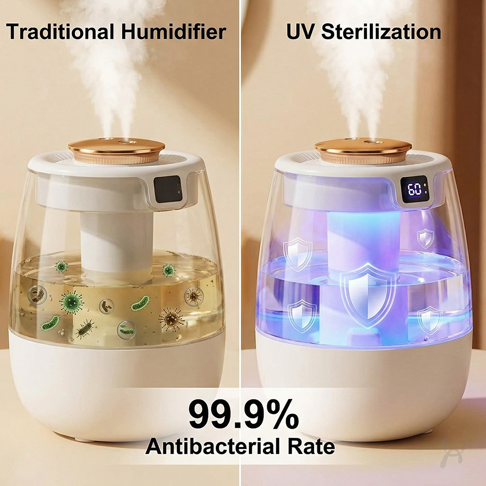 Ultrasonic Humidifier Bedroom Large Room Office Cool Mist Humidifier Top Fill