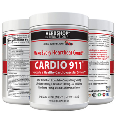 Cardio 911 Nitric Oxide, Heart, L-Arginine, L-Citrulline, Cherry | Berry | Mango