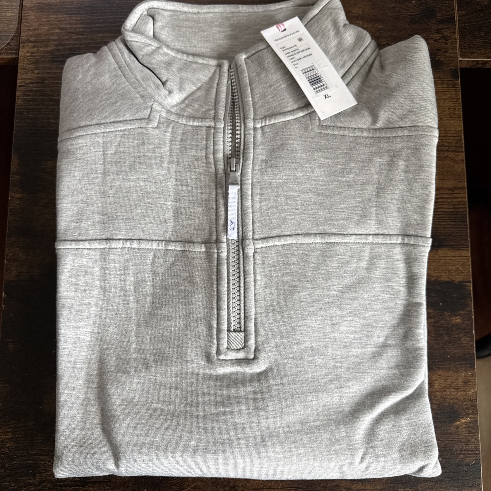 Vineyard Vines Womens Dreamcloth Soft Shep Shirt Gray 1/4 Zip Pullover Sz M NWT