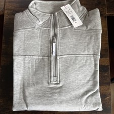 Vineyard Vines Womens Dreamcloth Soft Shep Shirt Large Gray 1/4 Zip Pullover NWT