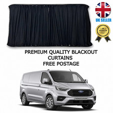 FORD TRANSIT CUSTOM 2023+ BLACKOUT CURTAINS CHOOSE DIFFERENT VARIATIONS BLACK