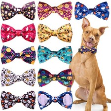 10 PCS Dog Bowties Halloween For Large Dogs Sliding Collar Grooming Tie Pet