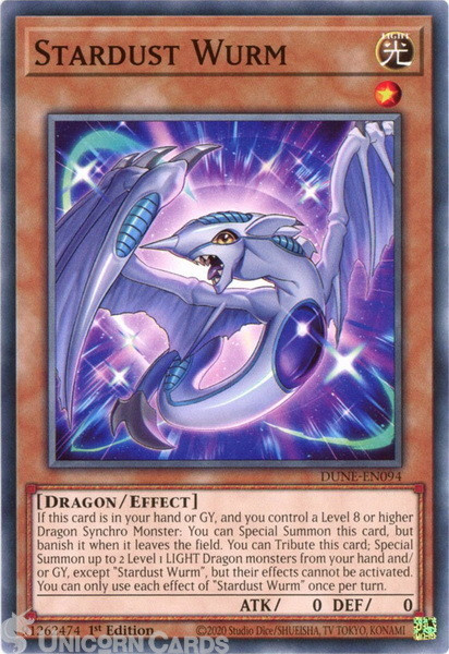 DUNE-EN094 Stardust Wurm :: Common 1st Edition Mint YuGiOh Card