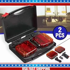 Wireless Led Rear Tail Lights Battery Operated USB Magnetic Tow Towing Trailer